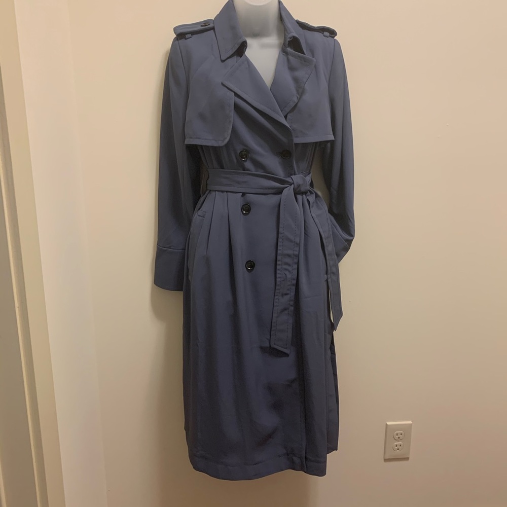Full Length slate Blue Trench
